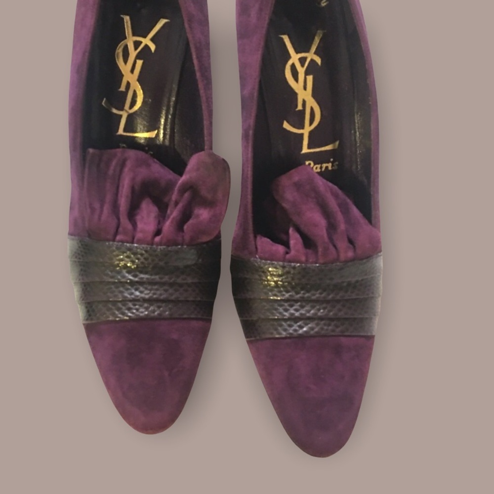 Yves Saint Laurent Suede and Lizard Details  Pumps Made in Italy Size 9